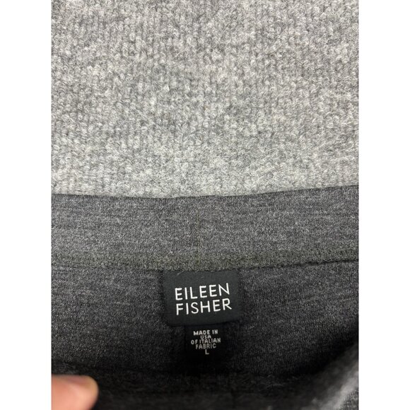 Eileen Fisher Pants Womens Large Gray Italian Fabric Pull On Knit Straight Leg - Picture 2 of 7